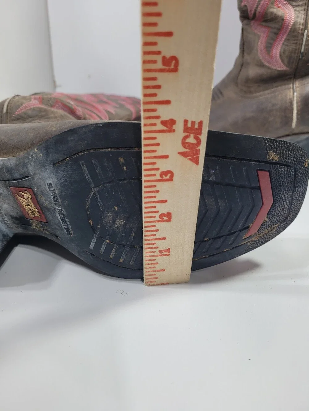 Tony Lama Women’s Tall Buckaroo Cowboy Boots Size 8.5 B Brown Pink RR2008L 16